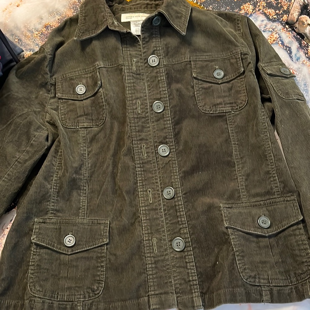 Jones New York Sport dark Grey/green Corduroy Jacket XL